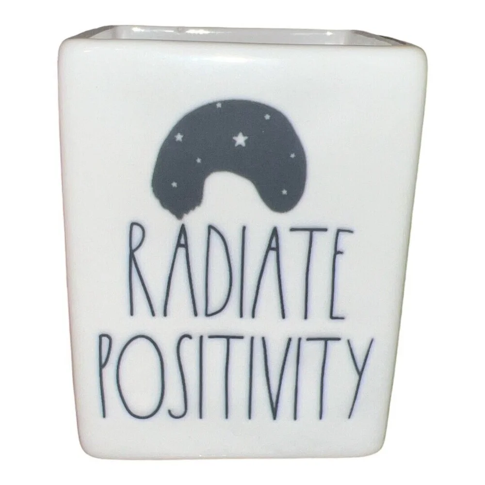 Rae Dunn RADIATE POSITIVITY Ceramic Pen and Pencil Holder